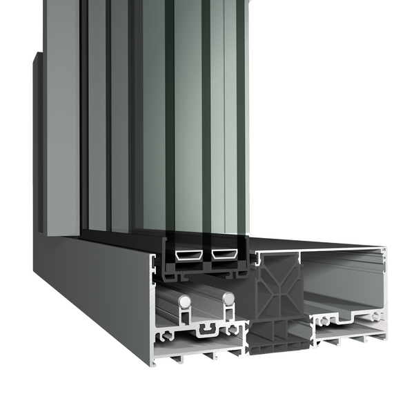 Magnetic sliding door system illustration