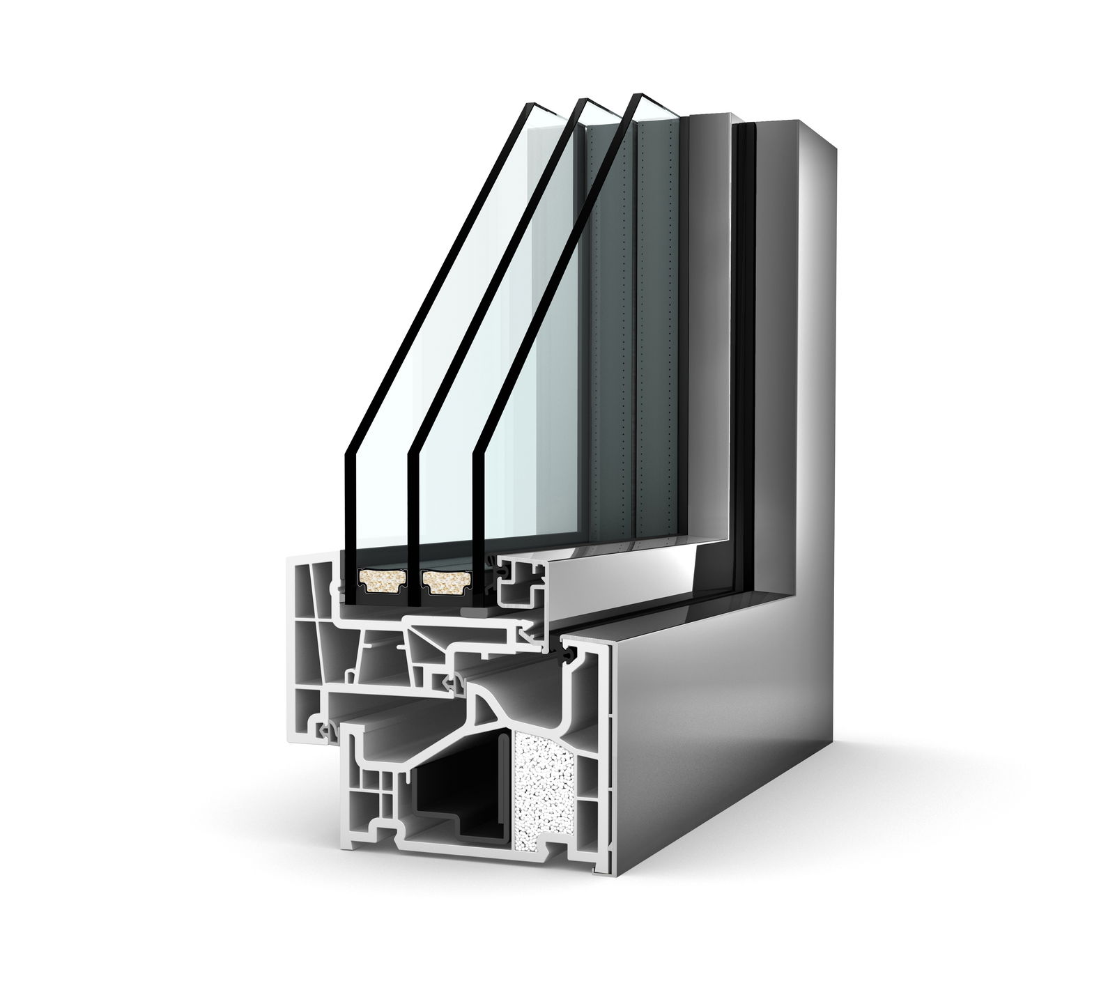 Triple-glazed acoustic window