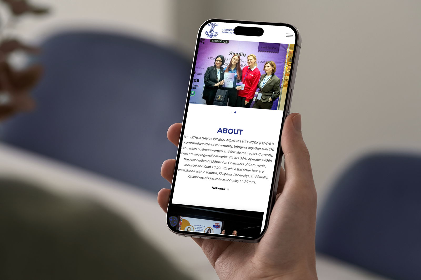 Mobile-friendly web design for LVMT displayed on iPhone
